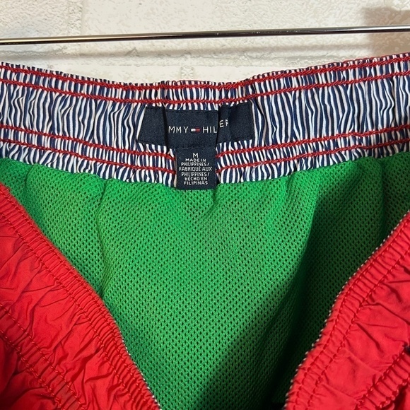 Tommy Hilfiger Men's 8" Inseam Solid Red Swim Trunks - Picture 6 of 7